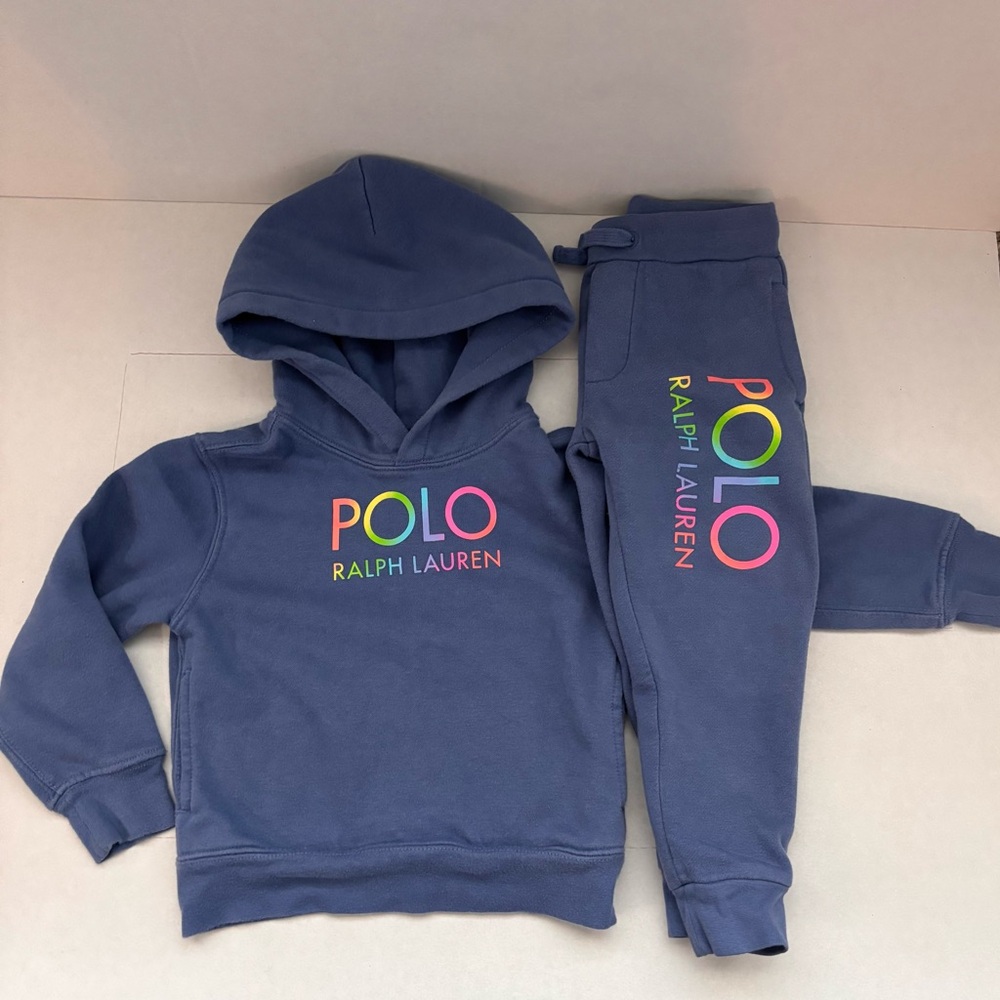 Polo by Ralph Lauren Blue Hoodie matching pants Size 3T